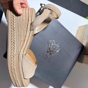 Vince Camuto Neutral Tan Espadrille Platform Sandal